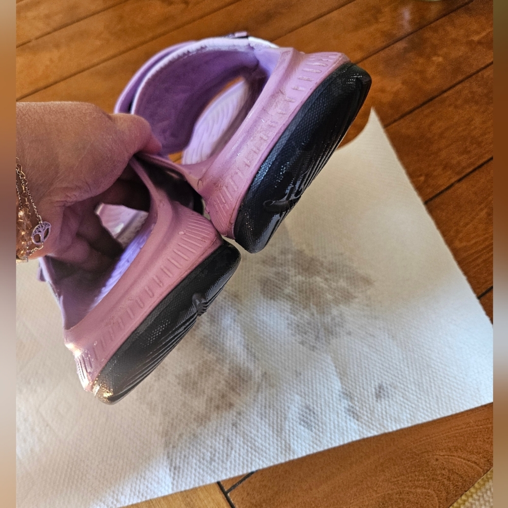 Hoka One Ora Luxe - Violet Bloom/Outerspace Recovery Slides Mens US 12 Womans 14 - Picture 5 of 7